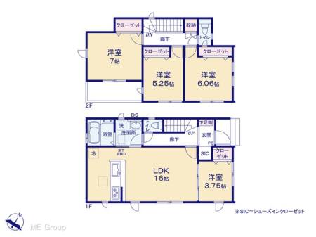 間取り図（販１戸建）　図面と異なる場合は現況を優先