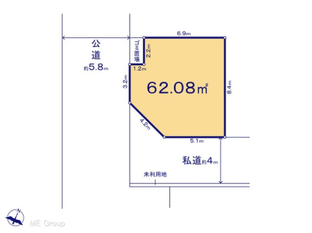 区画図　図面と異なる場合は現況を優先