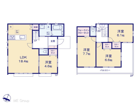間取り図（販１戸建）　図面と異なる場合は現況を優先