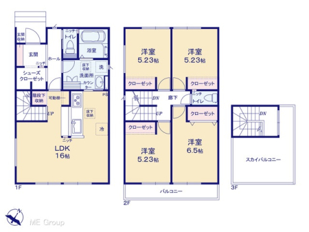 間取り図（販１戸建）　図面と異なる場合は現況を優先