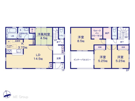 間取り図（販１戸建）　図面と異なる場合は現況を優先