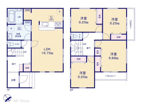 間取り図（販１戸建）　図面と異なる場合は現況を優先