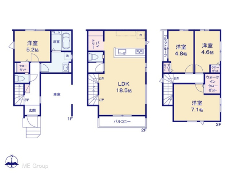 間取り図（販１戸建）　図面と異なる場合は現況を優先
